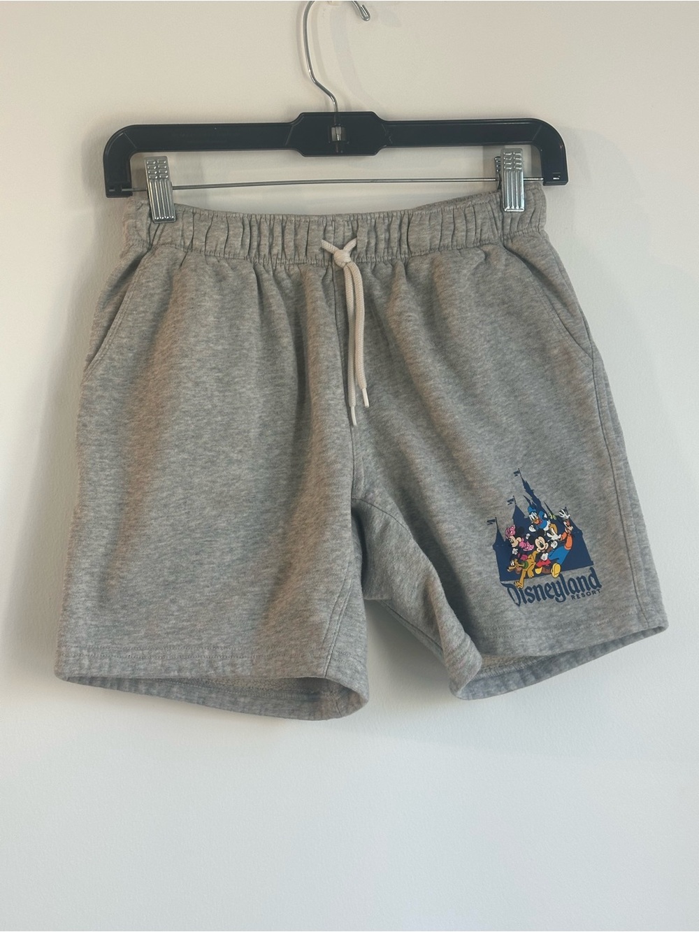Disneyland Resort Youth XL Gray Mickey & Friends Fleece Sweat Shorts Size 11/12